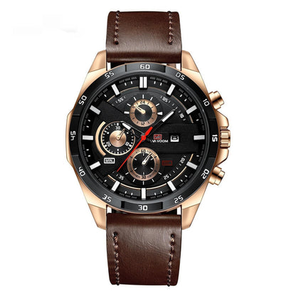 Men's Business Calendar Waterproof Quartz Watch - Multifunctional Casual Timepiece
