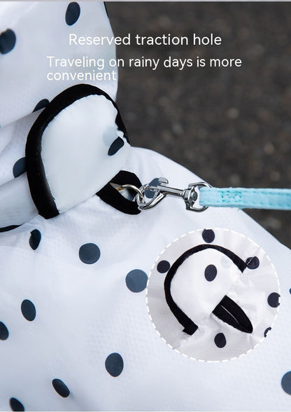 Summer Full Printed Polka Dot Bear Dog Poncho