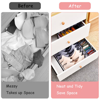 5-Piece Foldable Bra & Underwear Organizer Set - Premium Drawer Dividers for Lingerie Storage (Black)