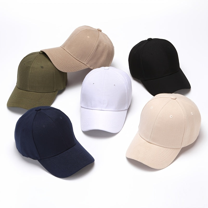 Premium Men's Baseball Cap - Classic Solid Color Adjustable Sports Hat