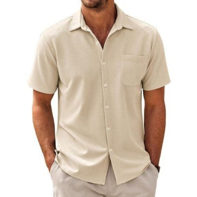 Men's Cardigan Plus Size Short Sleeve