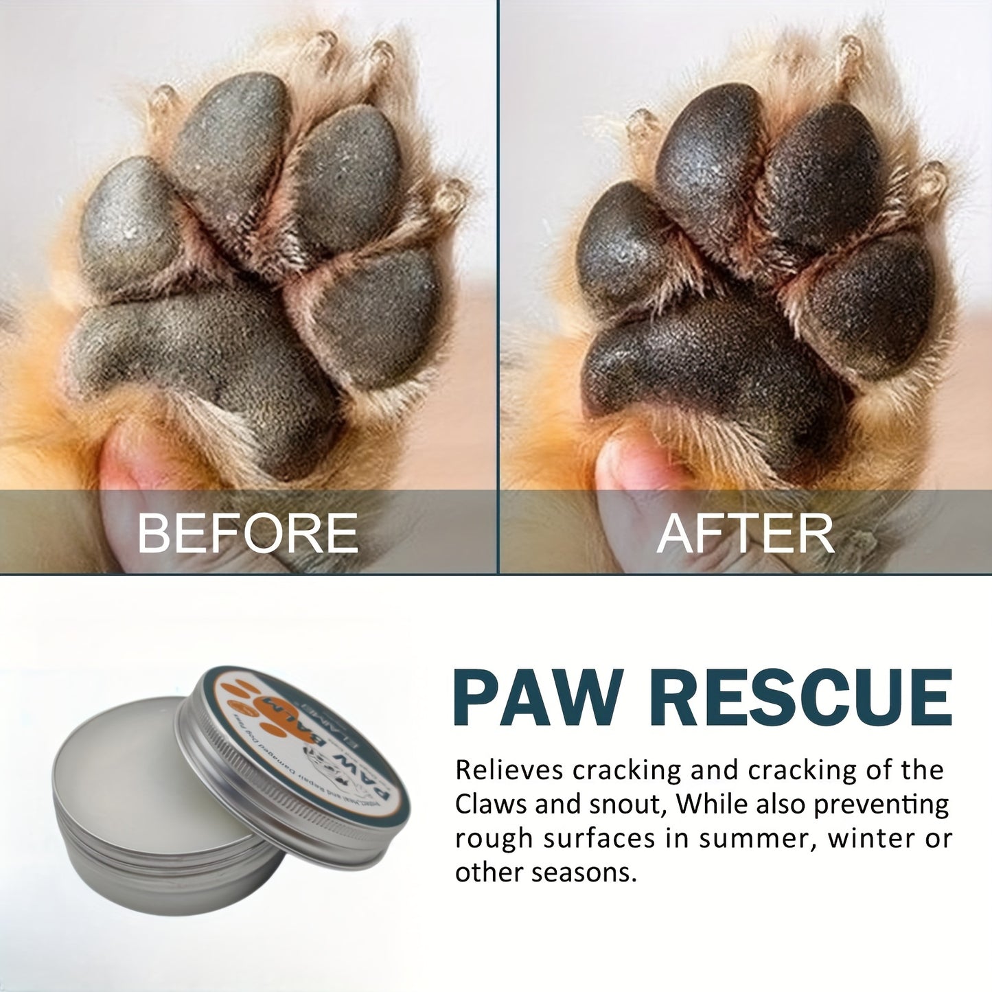 Natural Paw Balm for Dogs Heal and Repair Damaged Paws Against Heat Hot Pavement Sand Dirt Snow,  Canine Foot Care, Natural Pet Balm, Natural Ingredients Formula, Gentle Paw Treatment, Dog Owners, Outdoor Dog Walkers, Winter