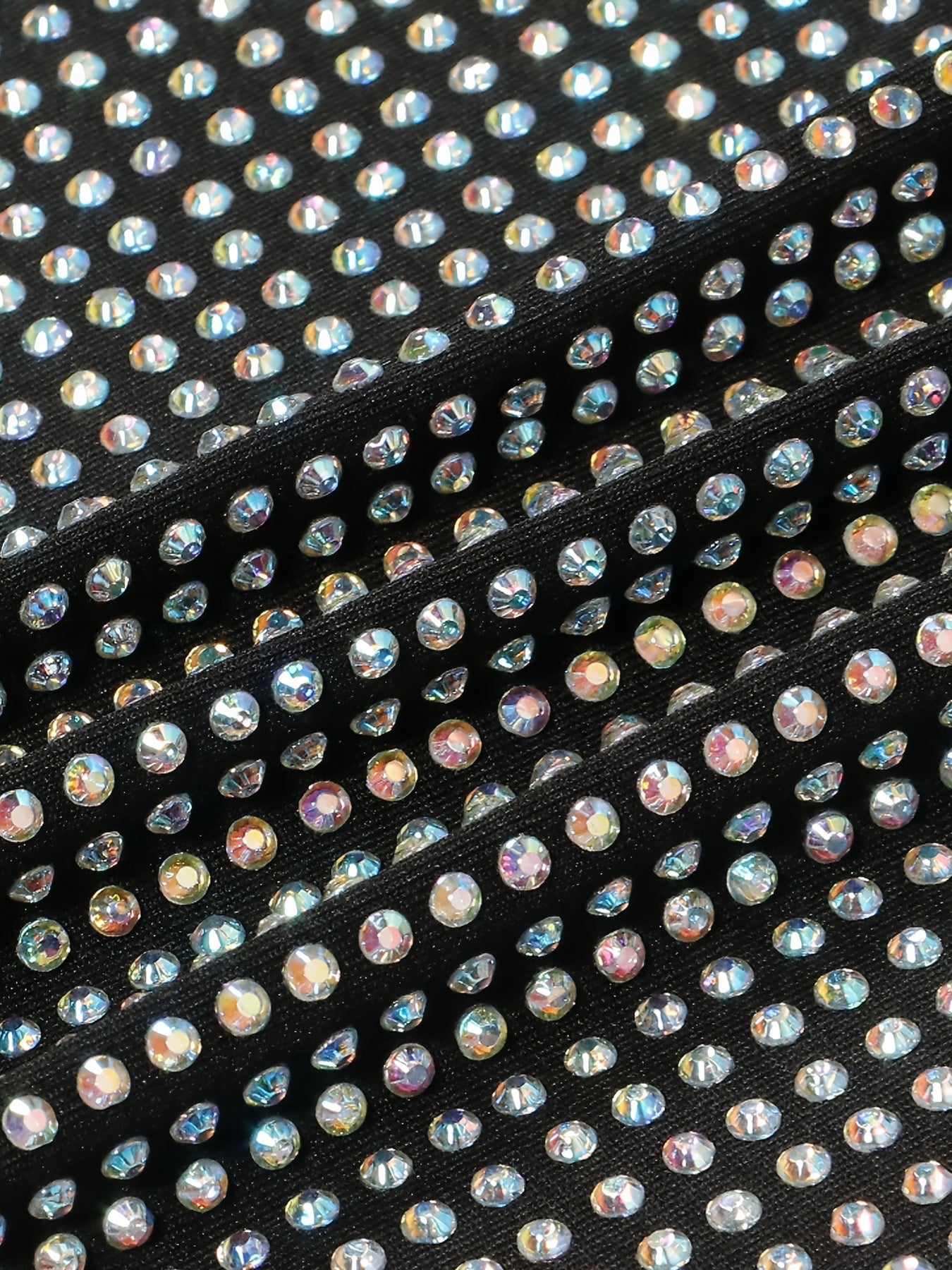 [Sexy Rhinestone Mini Dress] Sexy Rhinestone-Embellished Women's Two-Piece Mini Dress | Deep V-Neck, Stretchy High-Waisted Clubwear with Adjustable Spaghetti Straps, Glittery Sequin Detailing for Nightclub & Party Outfits, Su