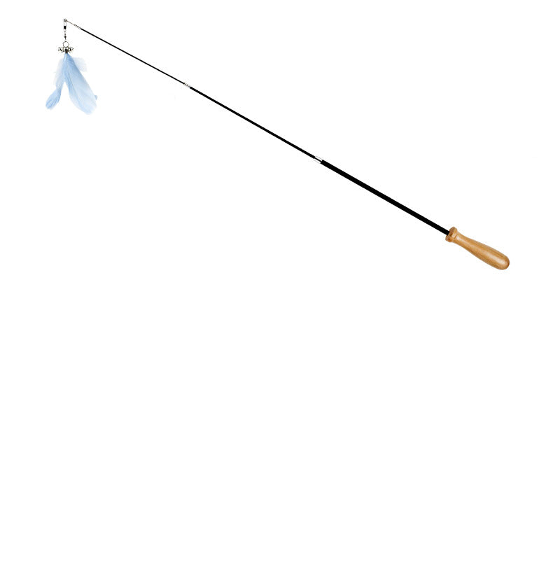 Funny Cat Stick Long Rod Gnawing Feather Retractable