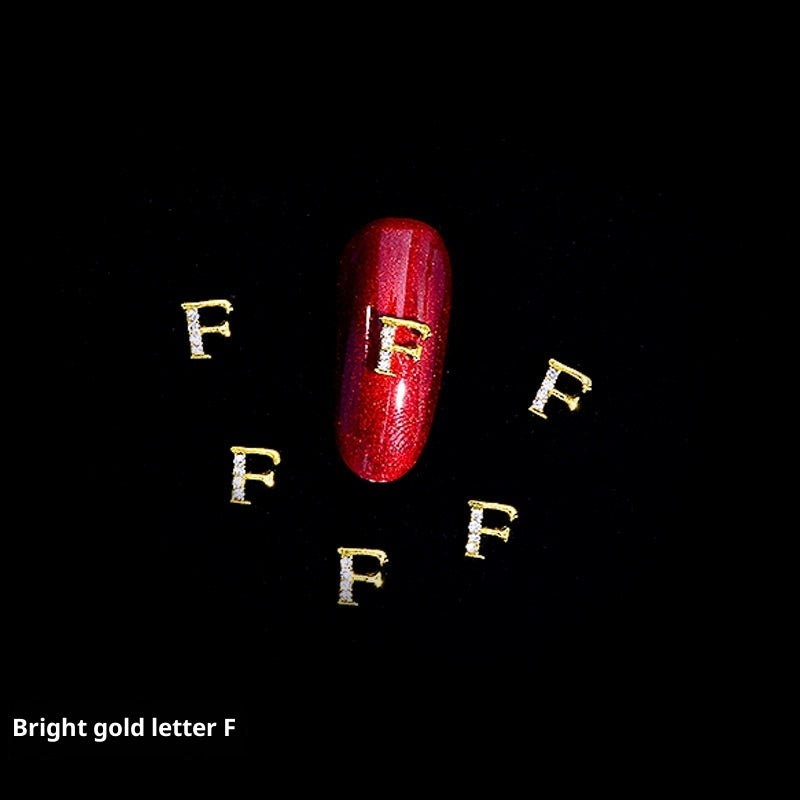 26 Letter Alloy Nail Ornament Nail Crystal