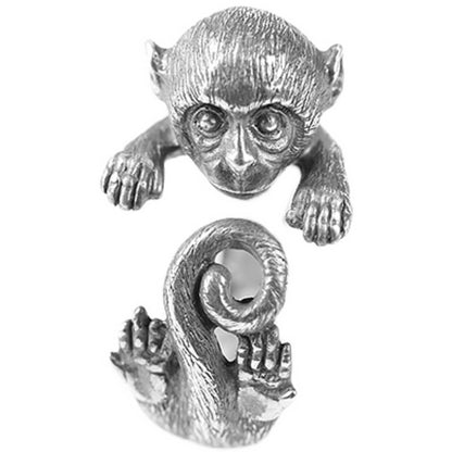 Handmade Men's And Women's Silver Opening Adjustable