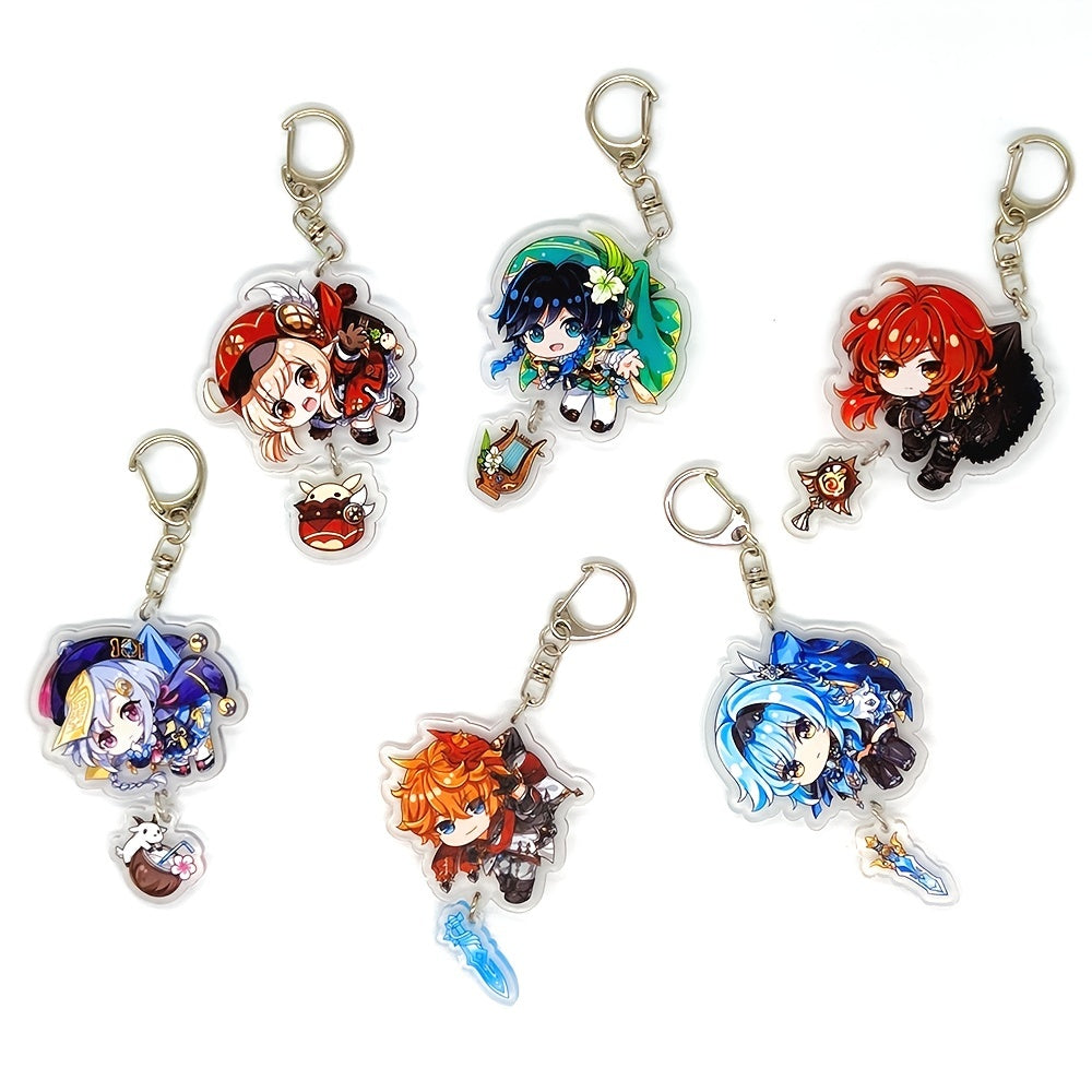Game Anime Acrylic Keychain Cartoon Japanese Cute Bag Key Chain Keyring Ornament Bag Purse Charm Accessories