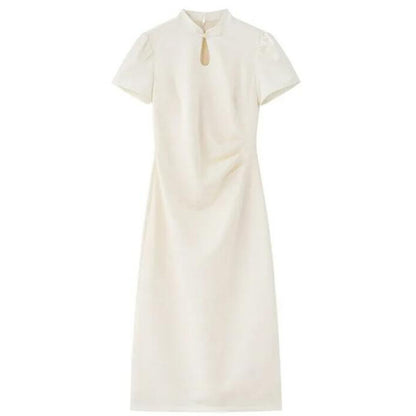 Women's Solid-Color Casual Modified New Chinese-style Dress
