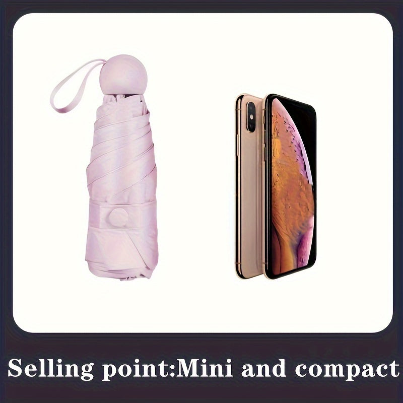 Premium Foldable Mini Pocket Umbrella - Compact Travel Umbrella with 6 Ribs | Lightweight Portable Rain Protection