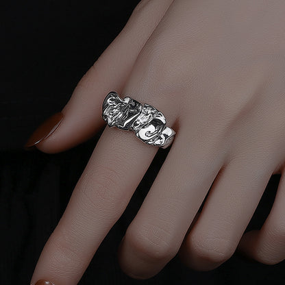 Metal Wind Exaggerated Folds  Ring Women's Fashion Irregular