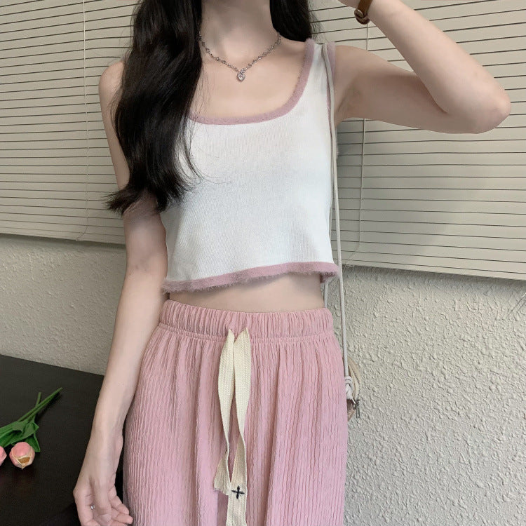 Women's Color-Block Vest For Petite Figures Women's U-Neck