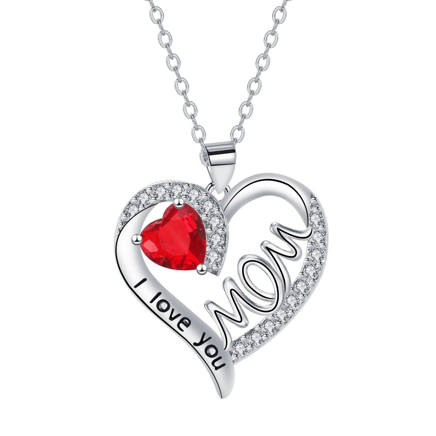 Heart-shaped MOM Necklace Mother's Day Gift