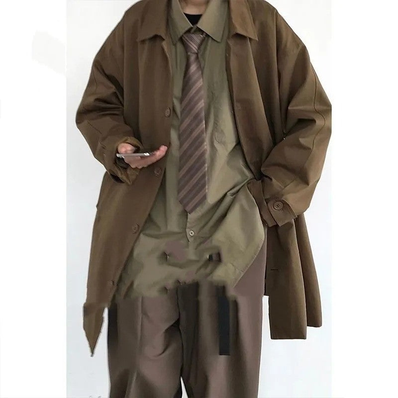 Japanischer Retro-Trenchcoat in mittlerer Länge