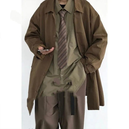 Japanischer Retro-Trenchcoat in mittlerer Länge
