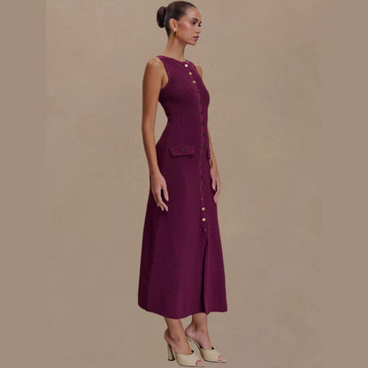 Knitted Elegant Sleeveless Dress For Women