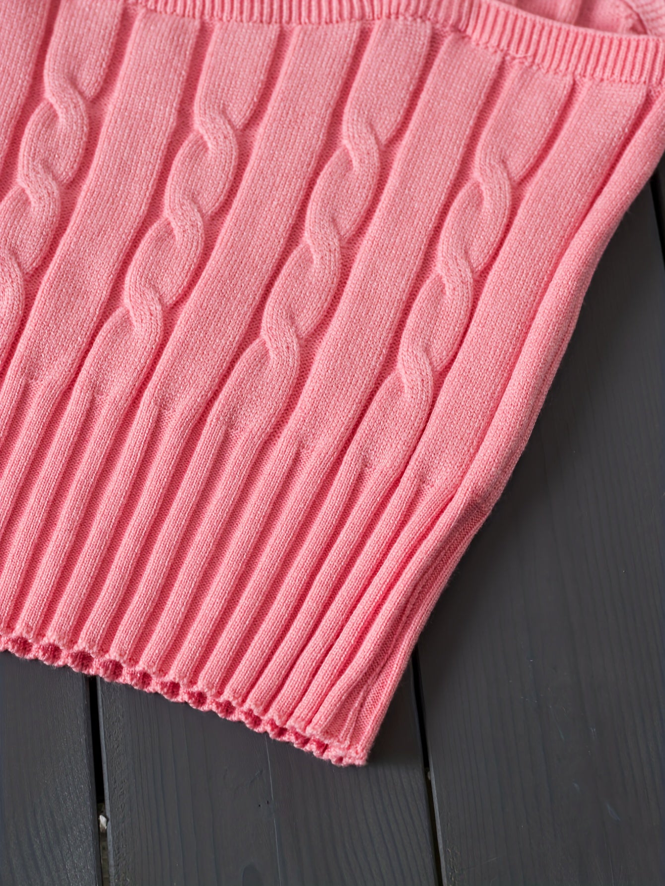 Valentine's Day Knitted Cami Crop Top, Versatile Sleeveless Casual Top For Spring & Summer, Women's Clothing