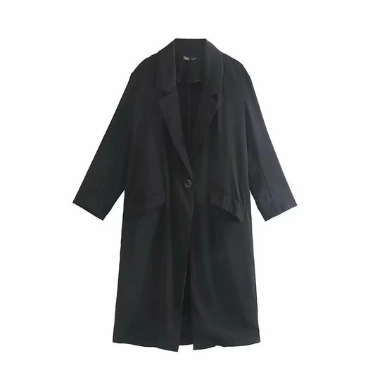 Spring Urban Casual Women's Mid-length Loose Over-the-knee Trench Coat