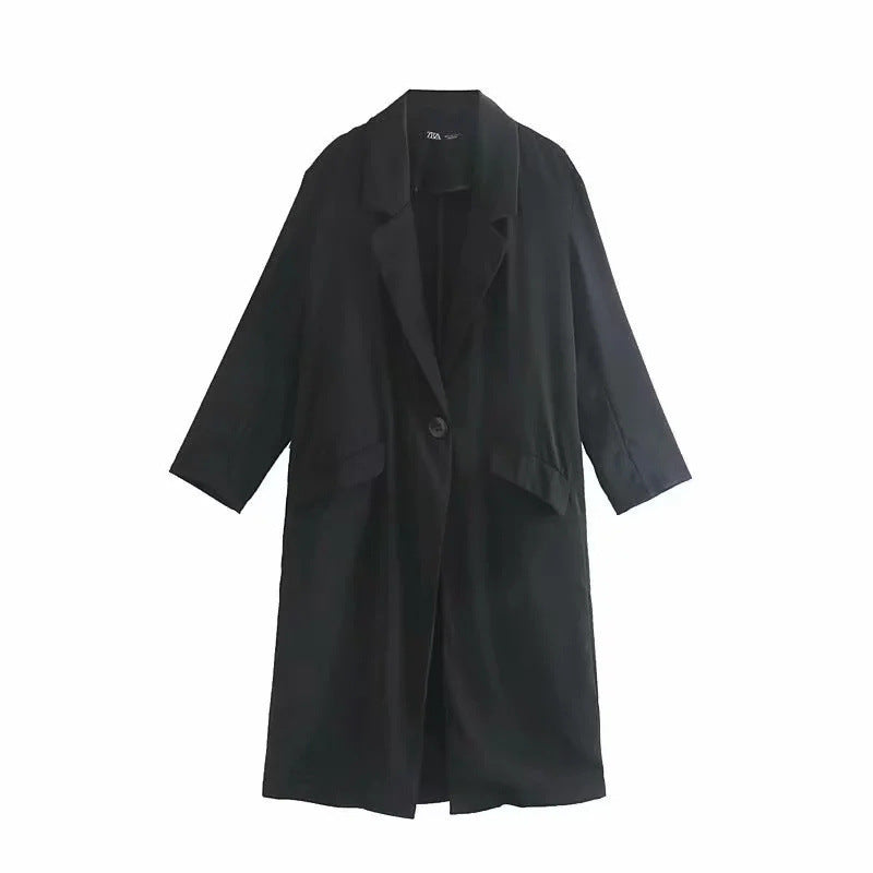 Spring Urban Casual Women's Mid-length Loose Over-the-knee Trench Coat