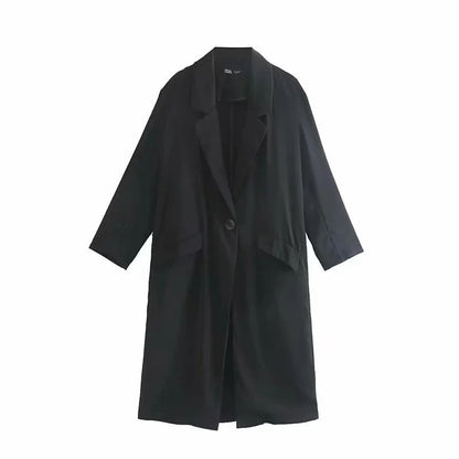 Spring Urban Casual Women's Mid-length Loose Over-the-knee Trench Coat