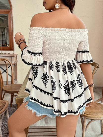 Women's Resort-Style Printed Midi Dress