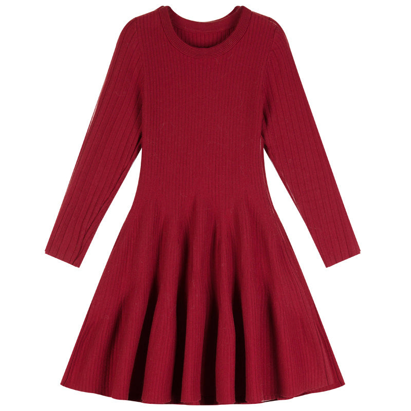 The New Early Spring Slim Slim Mid-length Temperament A-line Skirt Bottoming