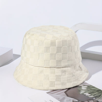 Premium Plaid Bucket Hat - Unisex Trendy Fisherman Cap | Breathable Cotton Casual Hat for Men & Women