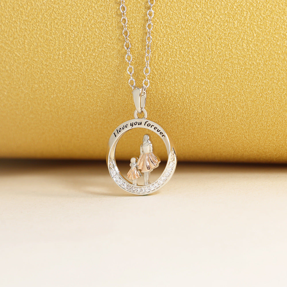 Heart Shaped Stainless Steel Jewelry Mother's Day Gift Clavicle Chain