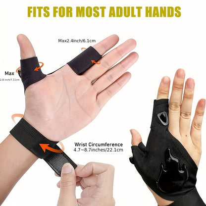 1 Pair Rechargeable Finger Light Gloves - Super Bright LED Flashlight, Hands-Free Lighting, Convenient USB Charging - Perfect for Outdoor Camping Fishing Gadgets and Tools