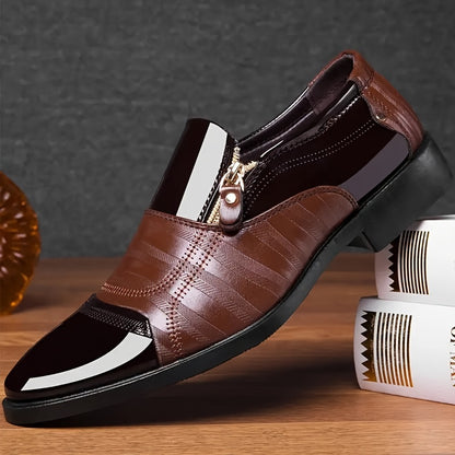 Men's Color Block Pointed Toe Dress Shoes Classic Formal Shoes For Wedding Business Party