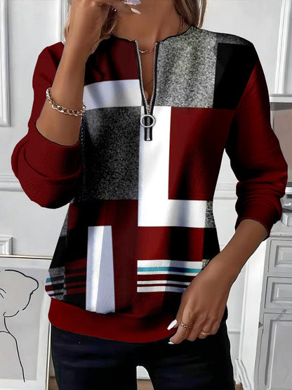 Women's Casual Christmas-Print Raglan Sweatshirt