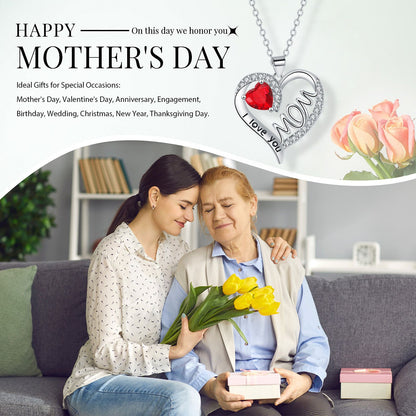 Heart-shaped MOM Necklace Mother's Day Gift