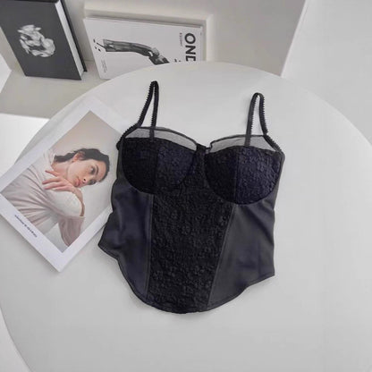 Pure And Seductive Lace Fishbone Camisole For WomenOuterwear And Underwear