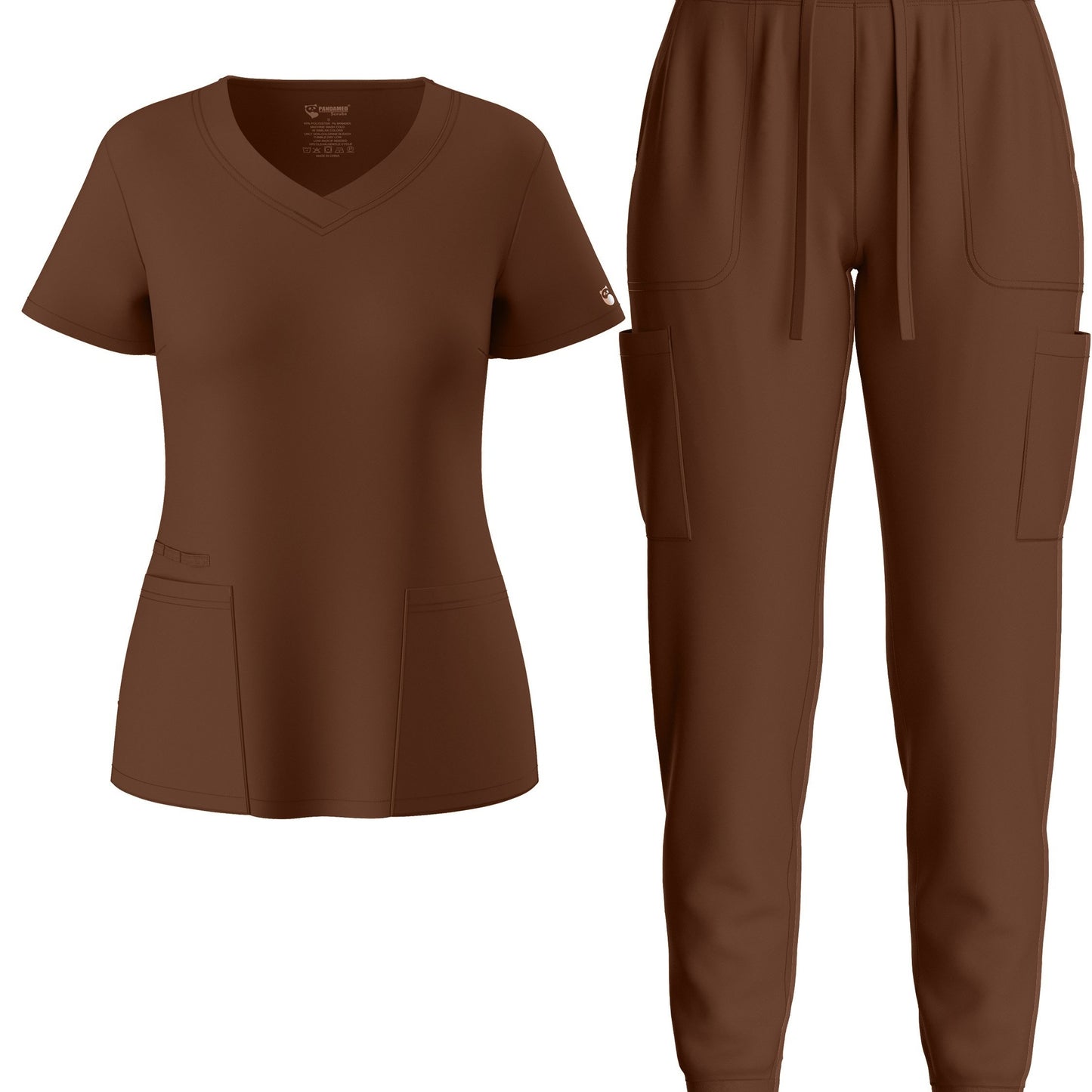 Premium Medical Scrubs Set - V-Neck Top & Drawstring Pants | Professional Healthcare Uniform for Women