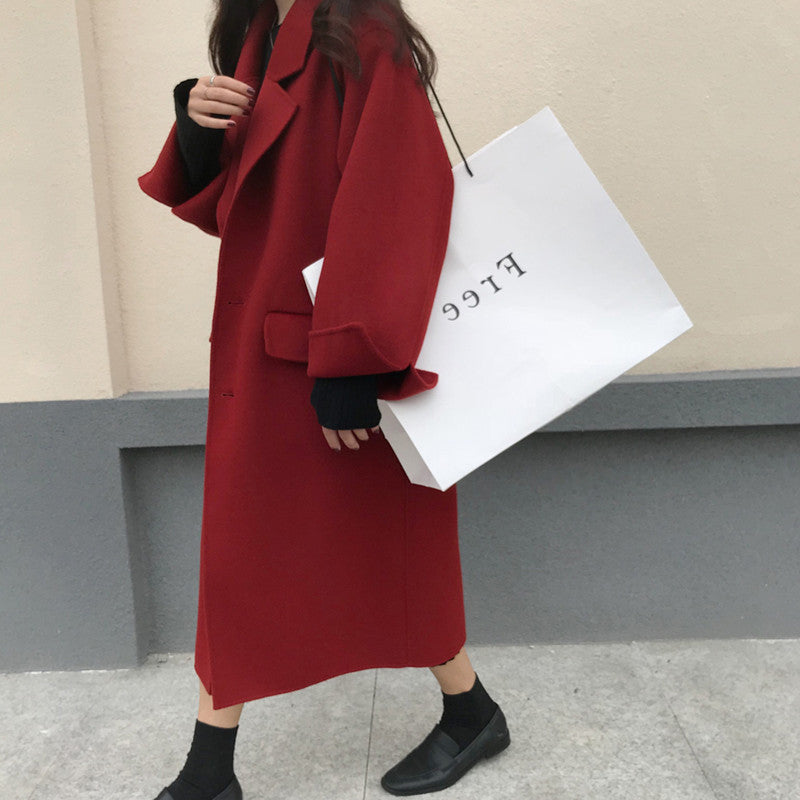 Mid-length Cashmere Over-the-knee Coat For Women