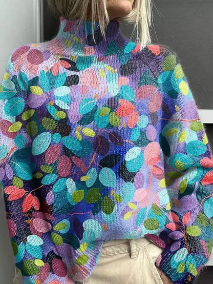 Christmas Abstract Print Casual Cardigan Coat