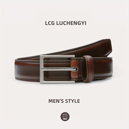 Men's Leather Belt, Fashion & Classic Casual Belt with Single Prong Buckle for Jeans, Pants, Work And Business, Gift for Dad & Husband