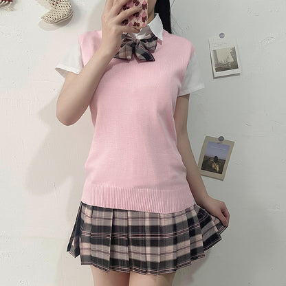 Fashionable V-neck Pullover Knit Vest For Early Spring