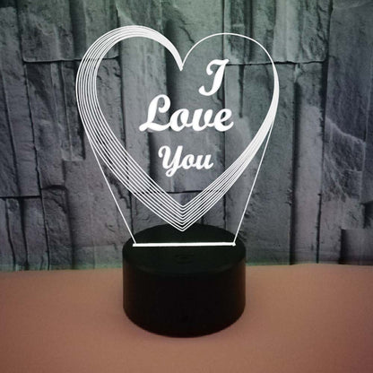Valentine's Day Gift Colorful 3D Lamp Creative Touch