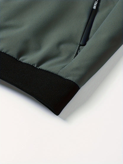 Men'S Letter Embroidered Casual Bomber Jacket