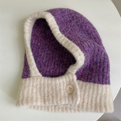 One-piece Knitted Balaclava With Built-in Neck Warmer And Ear Protection