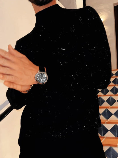 Men's Elegant Sequined Long Sleeve Top