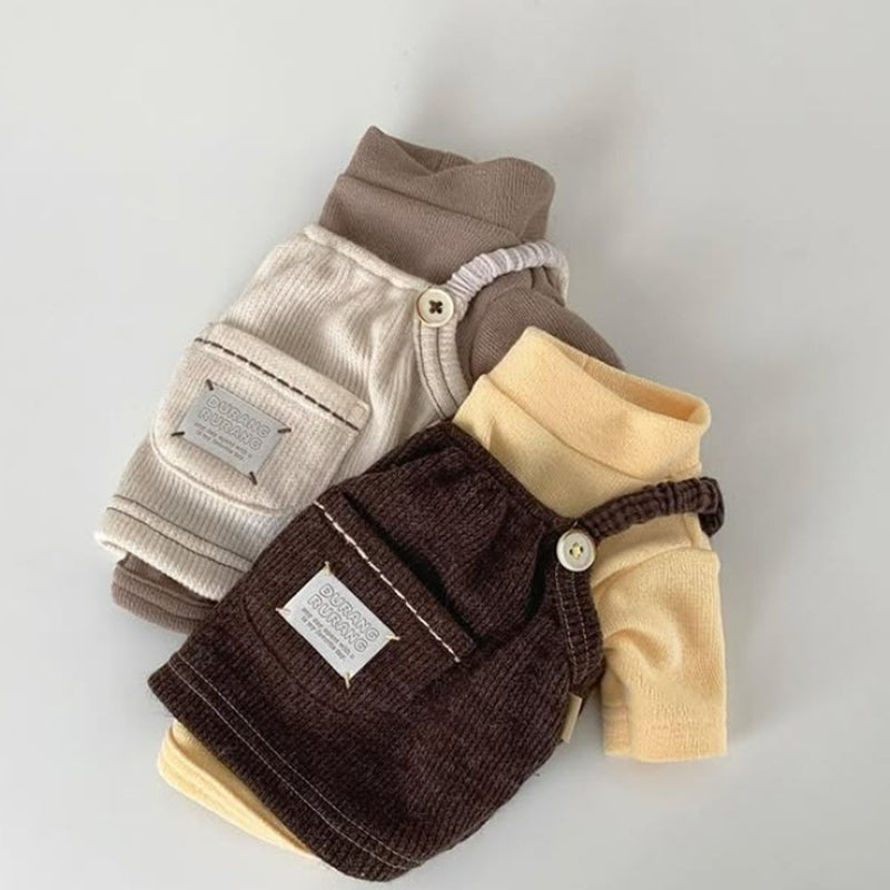 Puppy Clothes Fahion Solid-colour Corduroy Pet Vest For Teddy Dog Winter Casual Halter For Schnauzers Warm Clothing Pet Supplies