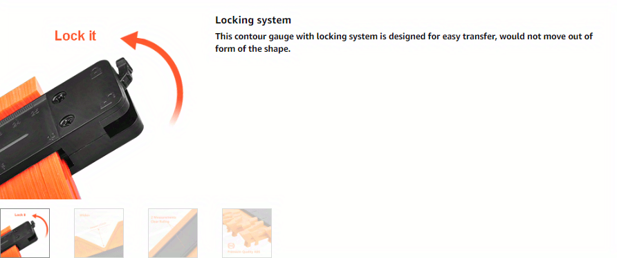 GOXAWEE Contour Gauge Profile Tool, 5Inch/10Inch Adjustable Lock, Precisely Copy Irregular Shape Duplicator For Flooring, Construction, Carpenter, DIY Handyman