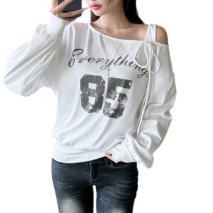 New Relaxed-style Outfit Loose-fitting Asymmetrical T-shirt