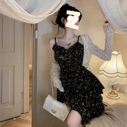 Women's Black Floral Casual Set