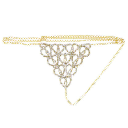 Accessories Rhinestone Claw Chain Body Chain Heart Shaped Sexy Bikini Panties