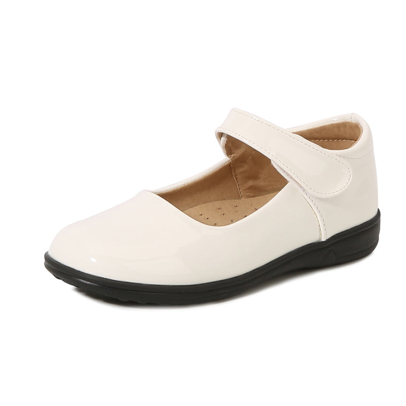 Girls' Black Mary Jane Shoes with Bow Detail - Non-Slip Synthetic Faux, Ideal for Performances & School Uniforms