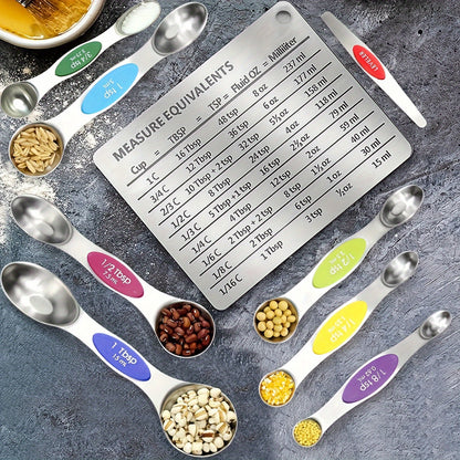 [1pc Magnetic Fridge Magnet Scale] 1pc Stainless Steel Fridge Magnet, With Magnetic Scale Plate, Common Unit Conversion Comparison Table 4.3in/3.3in