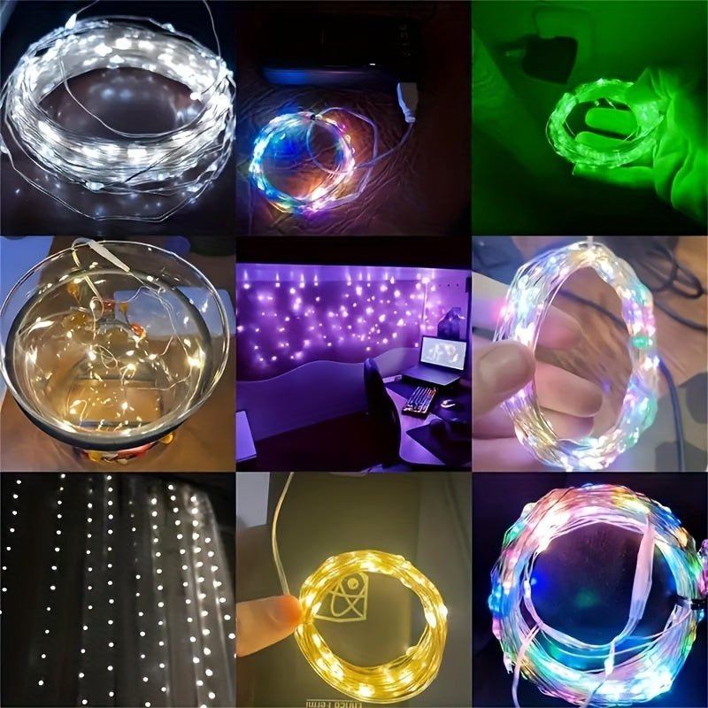 1pc String Lights Suitable for Bedroom, Party, Wedding, Christmas and Halloween Decoration Light 50/100LED