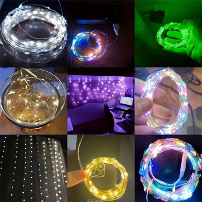 1pc String Lights Suitable for Bedroom, Party, Wedding, Christmas and Halloween Decoration Light 50/100LED
